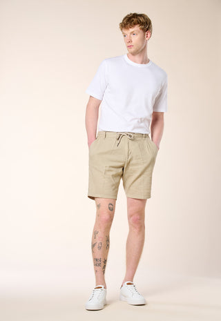 Bermuda Chino Coulisse Misto Lino|Colore:Toupe