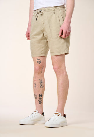 Bermuda Chino Coulisse Misto Lino|Colore:Toupe