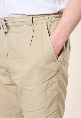 Bermuda Chino Coulisse Misto Lino|Colore:Toupe