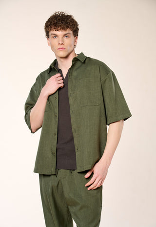 Camicia Overshirt Manica Corta|Colore:Militare