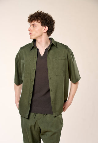 Camicia Overshirt Manica Corta|Colore:Militare