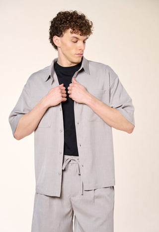 Camicia Overshirt Manica Corta|Colore:Grigio