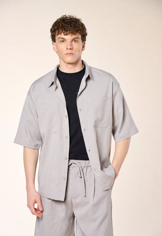 Camicia Overshirt Manica Corta|Colore:Grigio