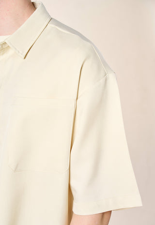Camicia Overshirt Manica Corta|Colore:Crema