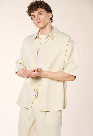Camicia Overshirt Manica Corta|Colore:Crema