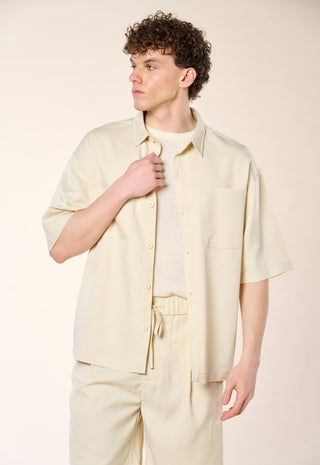 Camicia Overshirt Manica Corta|Colore:Crema