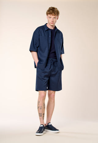 Camicia Overshirt Manica Corta|Colore:Blu