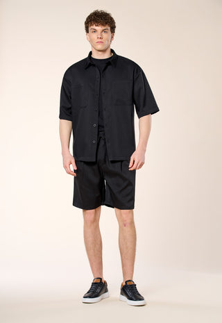 Camicia Overshirt Manica Corta|Colore:Black