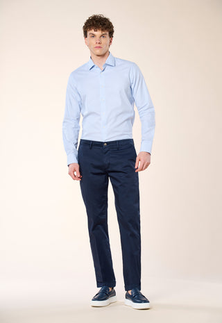 Camicia Oxford Slim fit a Micro-Righe|Colore:Celeste 1