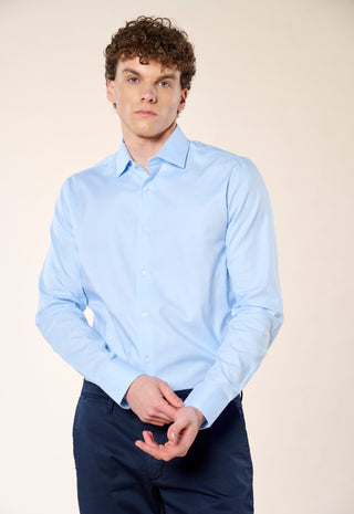 Camicia Oxford Unito Slim Fit|Colore:Celeste 1