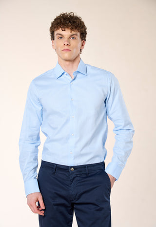 Camicia Oxford Unito Slim Fit|Colore:Celeste 1