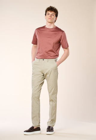 Pantalone Chino Slim Fit in Cotone Stretch|Colore:Toupe