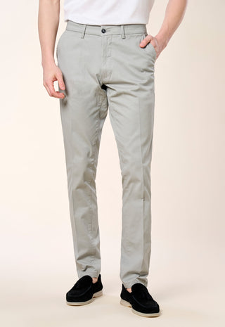 Pantalone Chino Slim Fit in Cotone Stretch|Colore:Perla