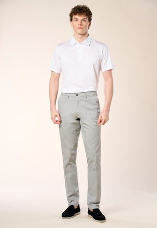 Pantalone Chino Slim Fit in Cotone Stretch|Colore:Perla