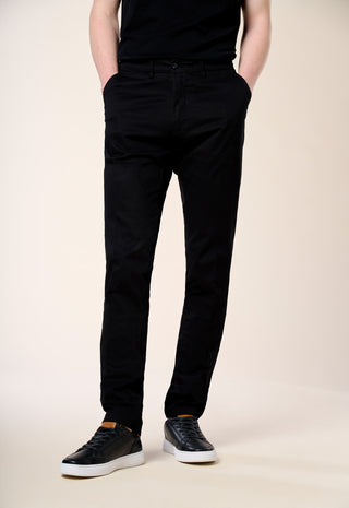 Pantalone Chino Slim Fit in Cotone Stretch|Colore:Nero