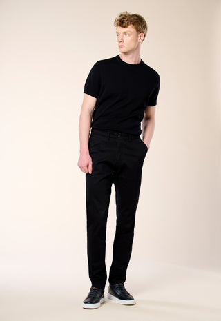 Pantalone Chino Slim Fit in Cotone Stretch|Colore:Nero