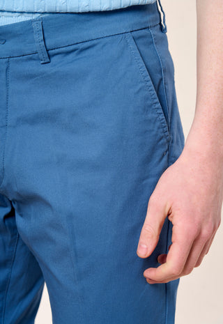 Pantalone Chino Slim Fit in Cotone Stretch|Colore:Cielo