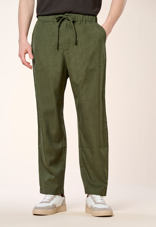 Pantalone Relaxed Fit con Coulisse|Colore:Militare