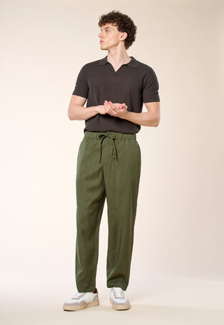 Pantalone Relaxed Fit con Coulisse|Colore:Militare