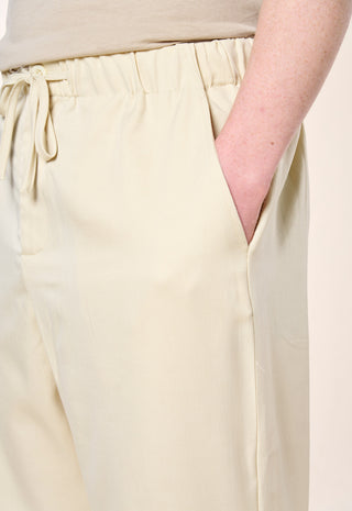Pantalone Relaxed Fit con Coulisse|Colore:Crema