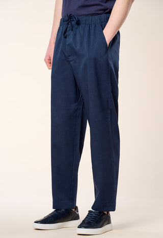 Pantalone Relaxed Fit con Coulisse|Colore:Blu