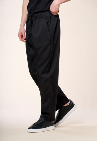 Pantalone Relaxed Fit con Coulisse|Colore:Black