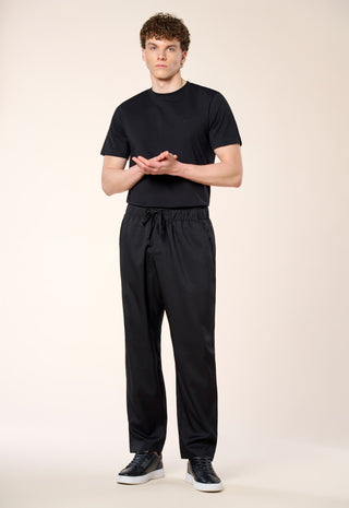 Pantalone Relaxed Fit con Coulisse|Colore:Black