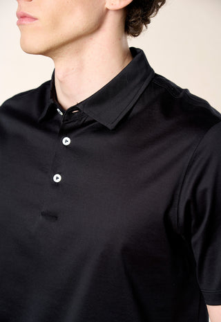 Polo in Filo di Scozia|Colore:Nero