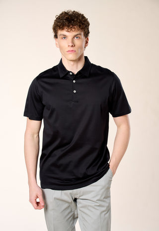 Polo in Filo di Scozia|Colore:Nero