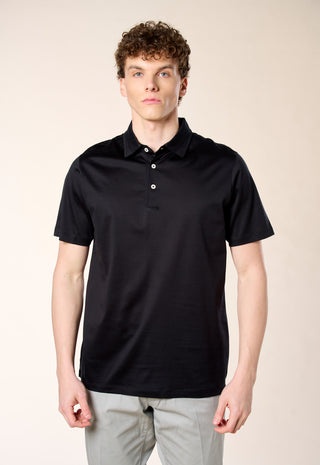 Polo in Filo di Scozia|Colore:Nero