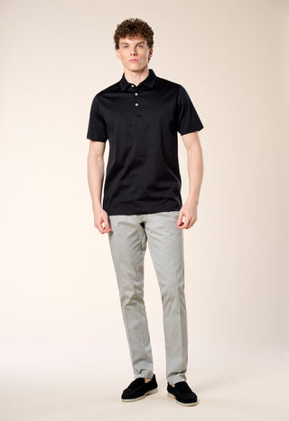 Polo in Filo di Scozia|Colore:Nero