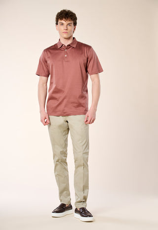 Polo in Filo di Scozia|Colore:Mattone