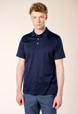 Polo in Filo di Scozia a Nido d’Ape|Colore:Blu