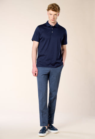 Polo in Filo di Scozia|Colore:Blu