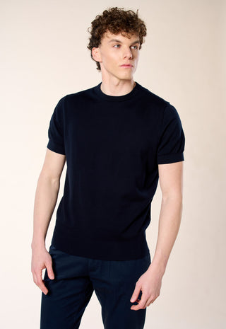 Maglia Girocollo Extrafine 100% Cotone|Colore:Blu