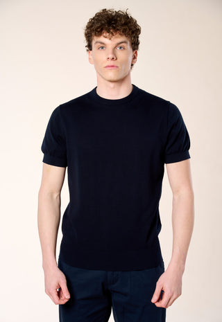 Maglia Girocollo Extrafine 100% Cotone|Colore:Blu