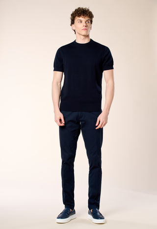 Maglia Girocollo Extrafine 100% Cotone|Colore:Blu