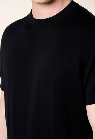 Maglia Girocollo Extrafine 100% Cotone|Colore:Black