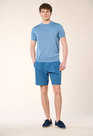 Maglia Girocollo Extrafine 100% Cotone|Colore:Azzurro