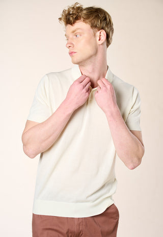 Polo in Maglia Extra Sottile 100% Cotone|Colore:White