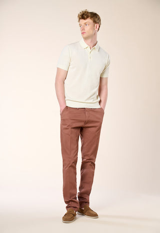 Polo in Maglia Extra Sottile 100% Cotone|Colore:White