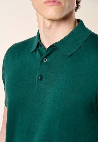Polo in Maglia Extra Sottile 100% Cotone|Colore:Verde
