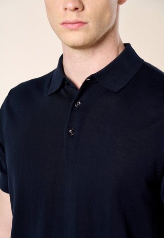 Polo in Maglia Extra Sottile 100% Cotone|Colore:Blu