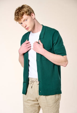 Cardigan Knit a Manica Corta|Colore:Verde