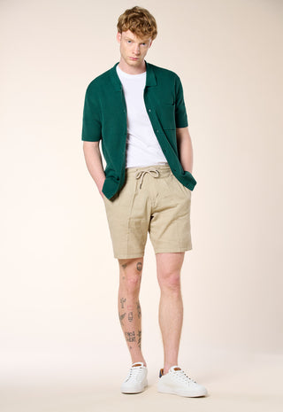 Cardigan Knit a Manica Corta|Colore:Verde
