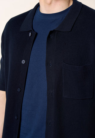 Cardigan Knit a Manica Corta|Colore:Blu