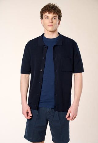 Cardigan Knit a Manica Corta|Colore:Blu