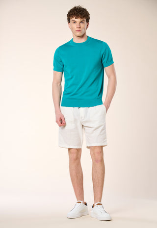Maglia Girocollo Extrafine 100% Cotone|Colore:Acquamarina