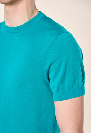 Maglia Girocollo Extrafine 100% Cotone|Colore:Acquamarina