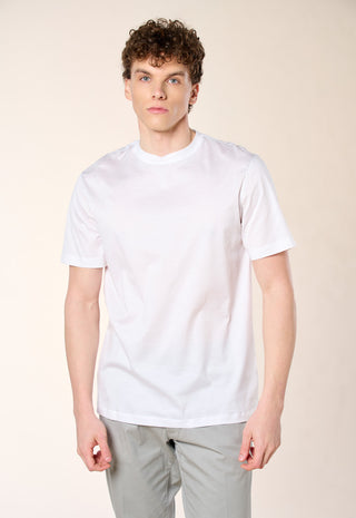 T-Shirt in Filo di Scozia|Colore:Optical white